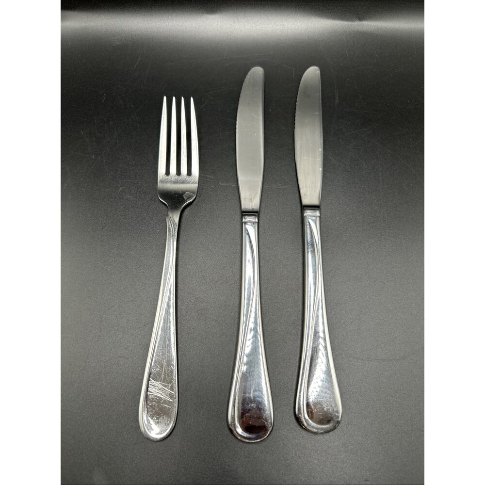 3 Oneida FLIGHT RELIANCE Stainless Glossy USA Flatware Knives Dinner Fork
